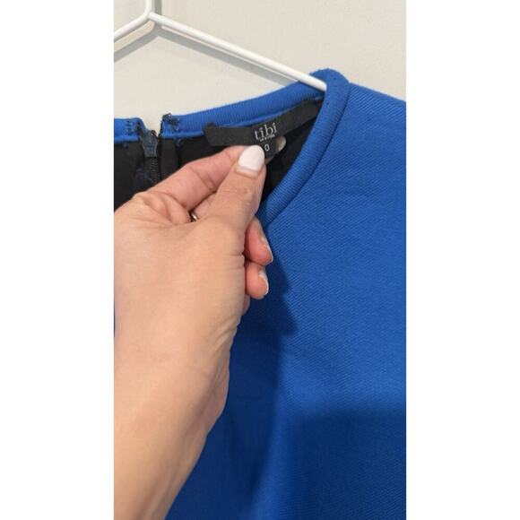 Tibi Dress Womens Half Sleeve Mini Scuba Cobalt Blue Dress Size Small 1769 - Picture 4 of 9